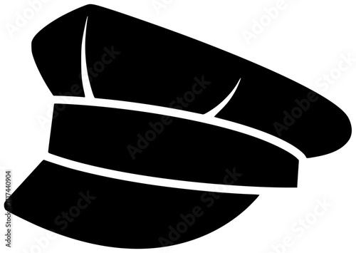 hat illustration cap silhouette police logo security icon officer outline uniform profession law cop guard protection policeman service badge shape and vector graphic background
