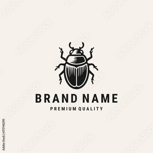 Scarab logo vector hipster vintage icon illustration