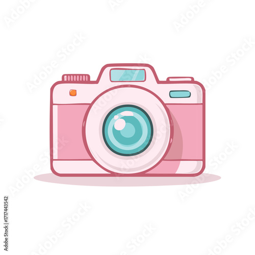 Aesthetic Pink Camera Illustration Capturing Moments and Artistic Photography