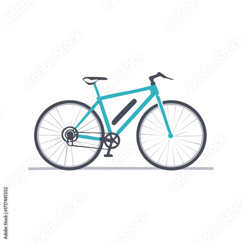 Modern electric bicycle flat vector illustration e bike for urban commuting and eco friendly transport