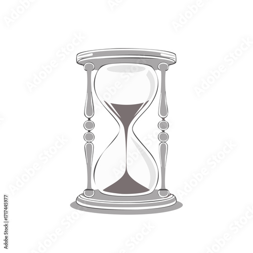 Elegant Hourglass Sand Timer Illustration Symbolizing Flowing Time and Measurement