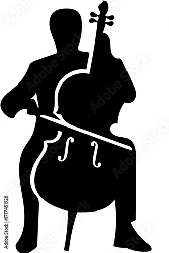 silhouette of a man with a violin vector