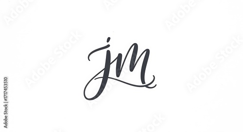A stylized, elegant monogram of the letters JM, crafted in a script typeface.