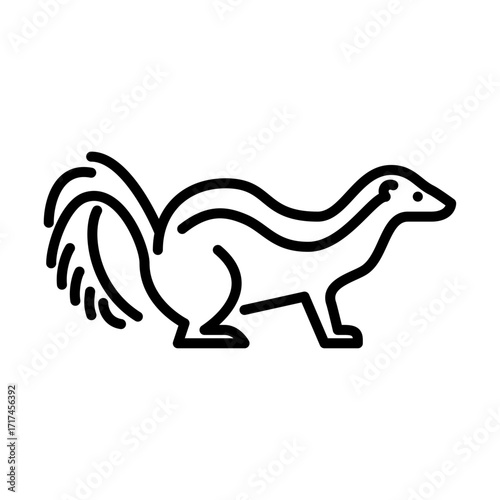 skunk outline icon. skunk line art illustration.