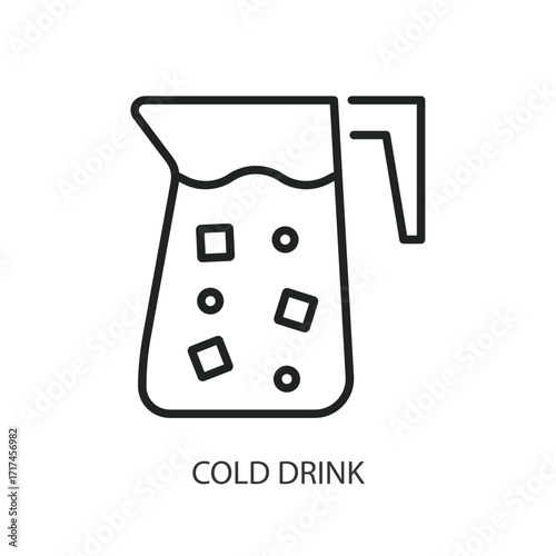 Cold drink thin line vector icons.