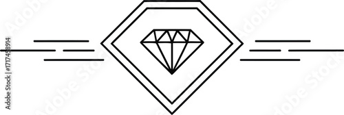 Stylized Diamond Emblem with Speed Lines