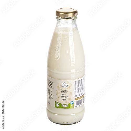 A whole kefir bottle isolated on a transparent background

