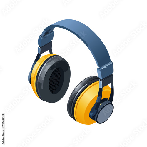 Industrial Hearing Protection Headphone Isometric Icon