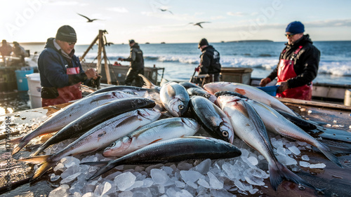 Lobster claws peek from icy market bin