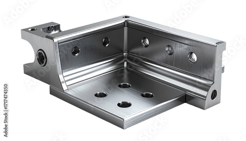 Close-up view of a metallic corner bracket