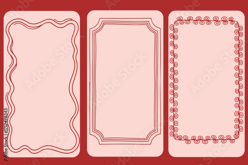 Christmas frames set, hand drawn holiday backgrounds, festive cards and banners, winter prints, vector art illustration.eps
