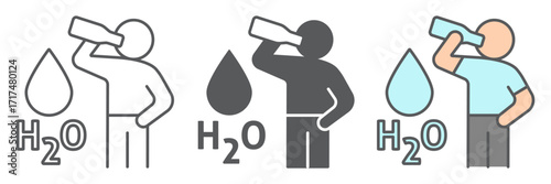 Stay hydrated line icon, healthy and h2o, drink water sign, vector graphics, a linear icon on a white background, eps 10.
