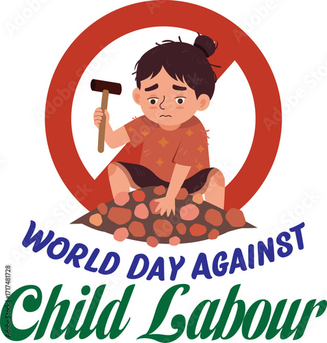 World Day Against Child Labour Typography Vector design