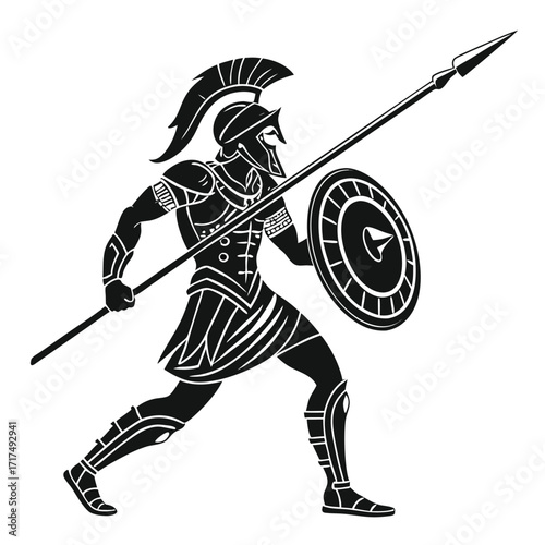 Vector illustration of a knight with a sword, and silhouette of a hockey player, golfer, and skier