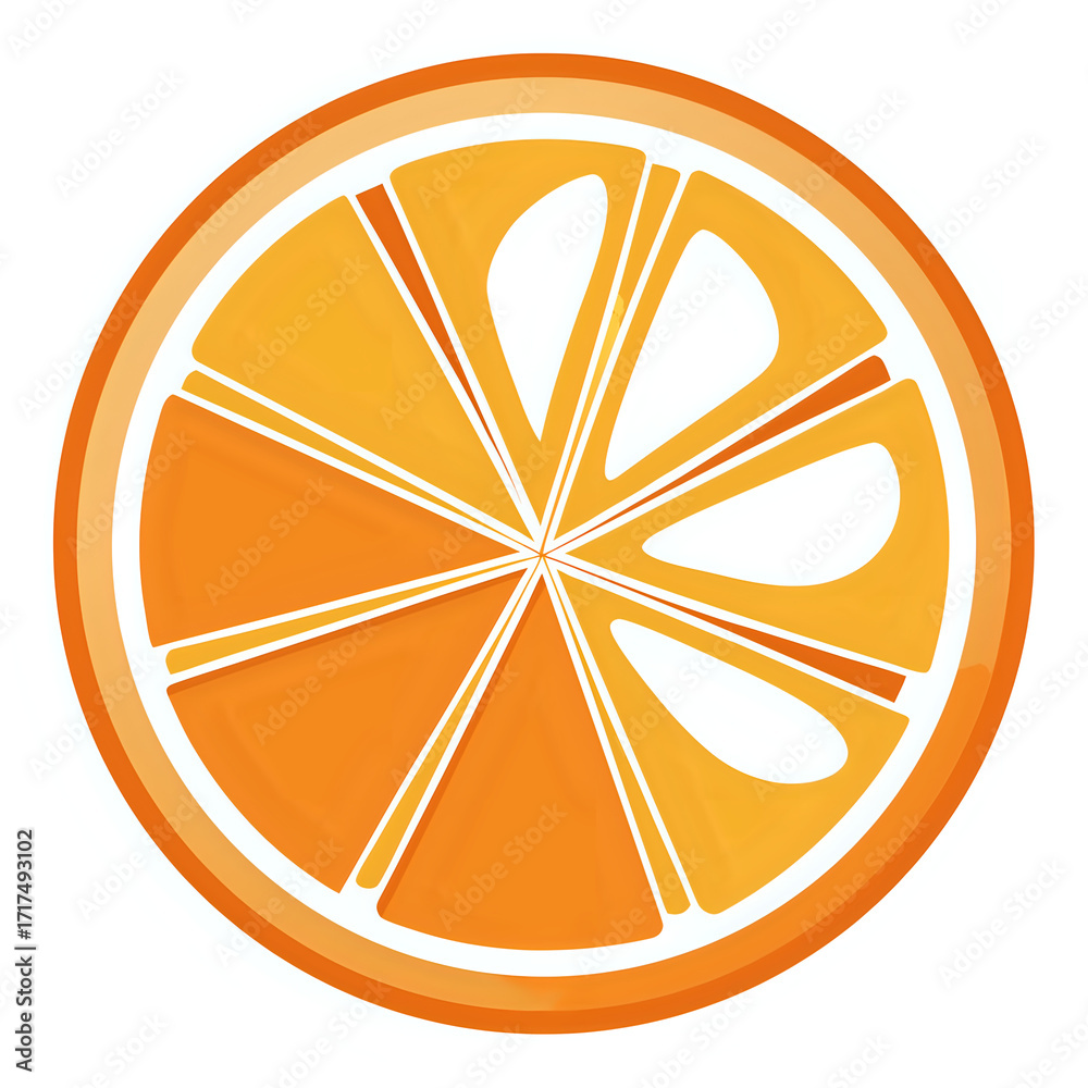 Obraz premium orange slice ,hand drawn illustration outline isolated on white background