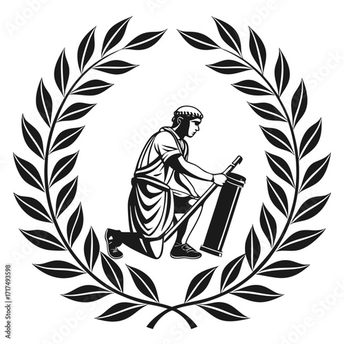 The vector silhouette of a bird with a quill pen symbolizes the coat of arms of Ukraine and Austria