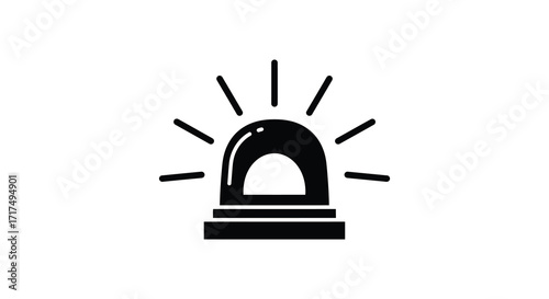 Simple black and white illustration of an emergency warning light beacon