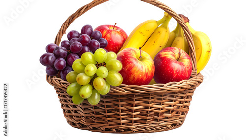 Fruits Basket PNG, Transparent Background, Fresh Fruit Collection, Healthy Food, Colorful Fruit Basket, Organic Fruits, Mixed Fruits Illustration, Natural Diet, Realistic Fruit Bowl