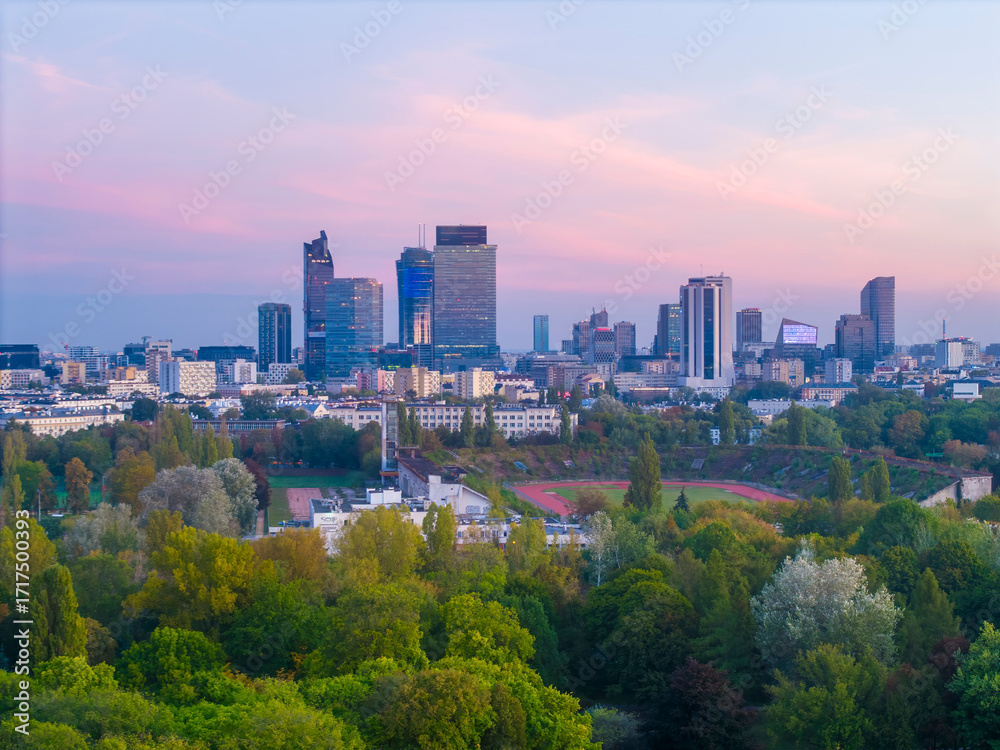 Φωτογραφία Modern cityscape of Warsaw in the morning, the capital of Poland