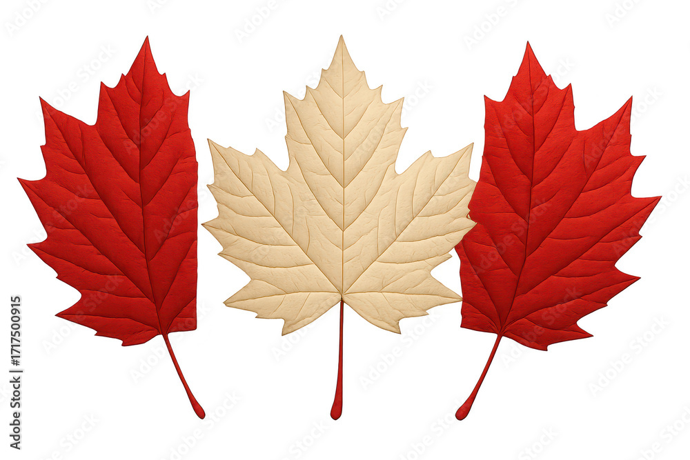 Fototapeta premium Canada flag maple leaf in transparent background, Canadian symbol emblem