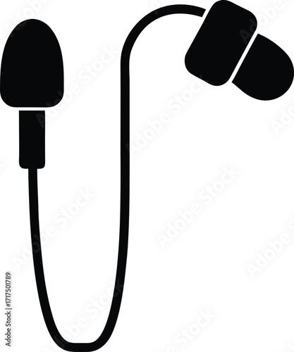 Earplugs for Travel silhouette vector art illustration