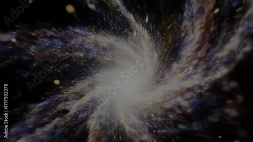 illustration of the rotation of a spiral galaxy in outer space