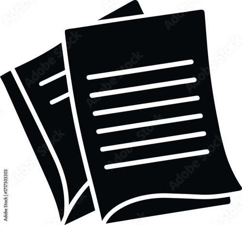 Photocopies of important documents silhouette vector art illustration