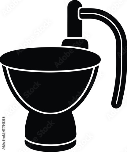 Portable bidet silhouette vector art illustration