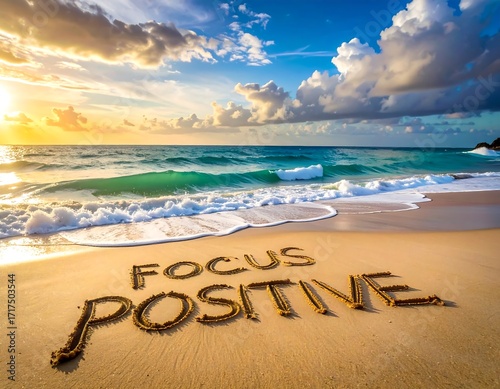 Focus on Positivity Beach Scene.