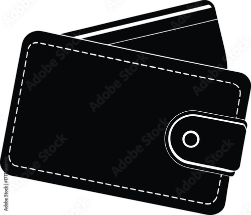 RFID blocking wallet silhouette vector art illustration