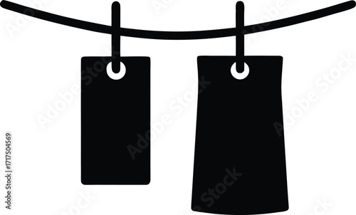 Travel clothesline silhouette vector art illustration