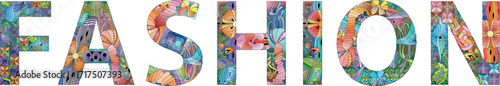Word FASHION. Vector object for decoration