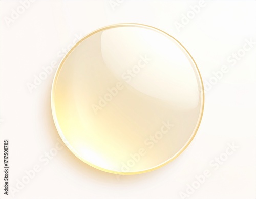 Gold transparent round glass button ゴールドの透明感のある丸いガラスボタン