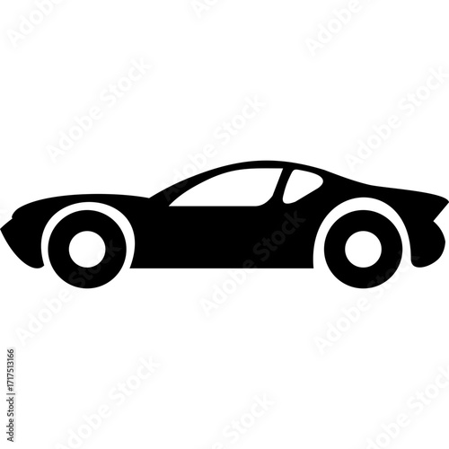 Car Icon Silhouette front view, vector illustration isolated on white background