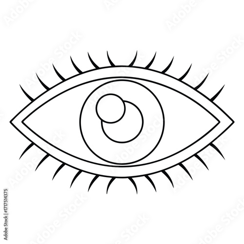 Stylized eye iris pupil lashes vector