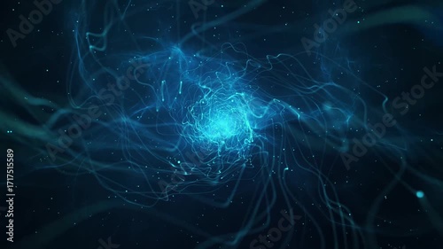 Animated abstract tunnel in the form of a black hole