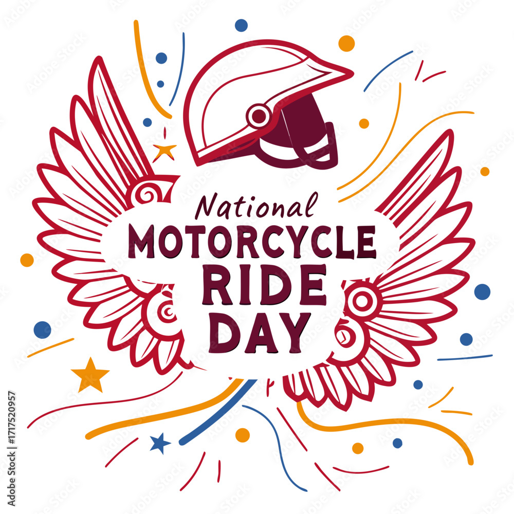 Fototapeta premium NATIONAL MOTORCYCLE RIDE DAY vector illustration design
