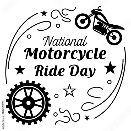 NATIONAL MOTORCYCLE RIDE DAY vector illustration design