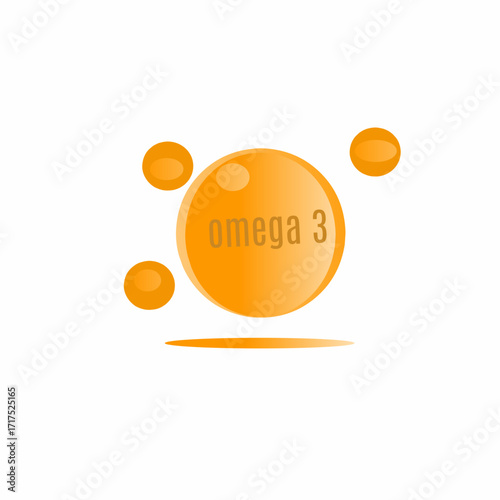 Omega 3 orange speech bubble