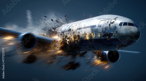 Airplane crash scene