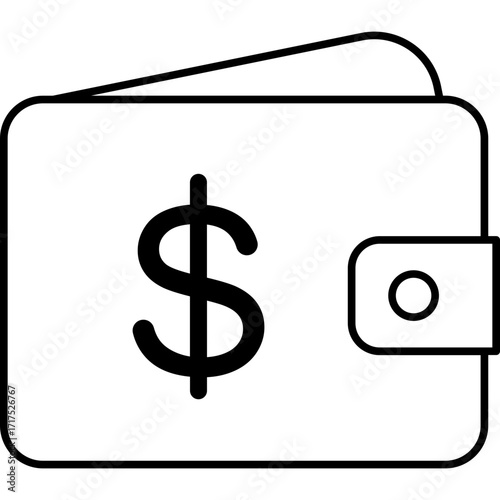 Outline Dollar Wallet Icon