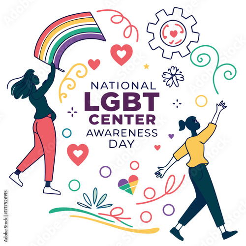 NATIONAL LGBT CENTER AWARENESS DAY vector illustration design