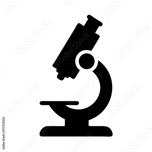 Microscope icon, black flat design (Black Vector / Illustration Style)