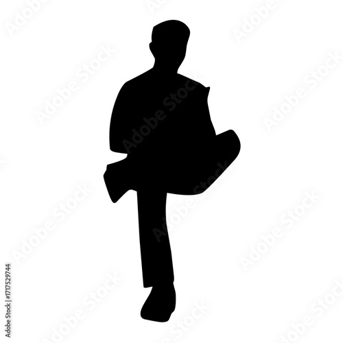 sitting people silhouette vector