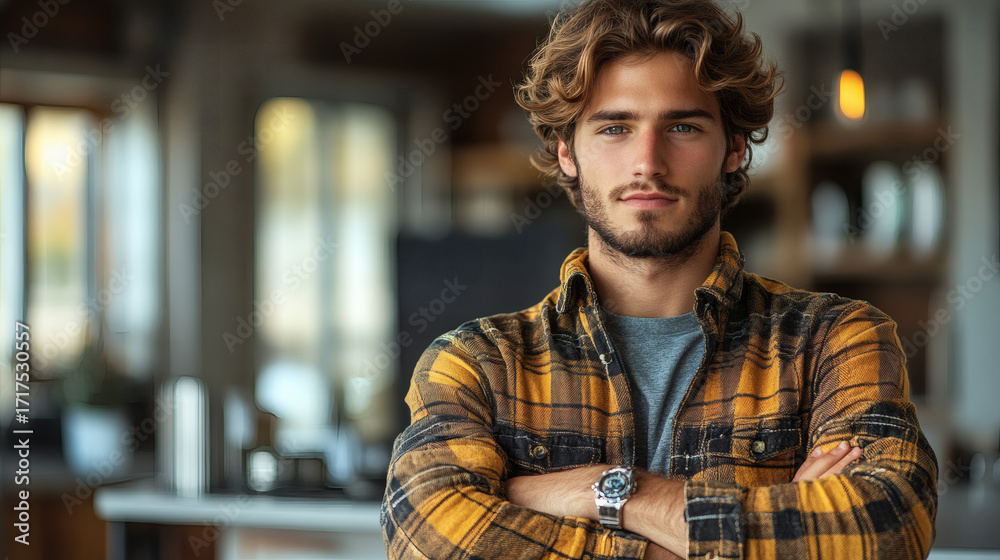 Obraz premium Man with arms crossed portrait