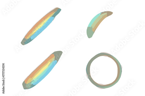 Vector set of rainbow light prism leak effects. Transparent overlay background. Abstract hologram reflection, crystal flare imposition. Realistic mesh gradient illustration.