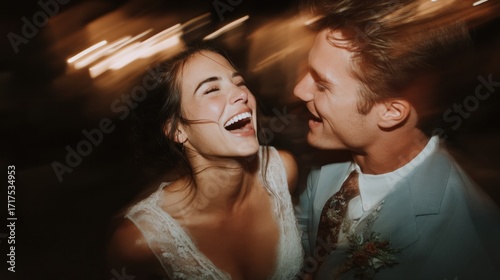 Dancing couple joyful event