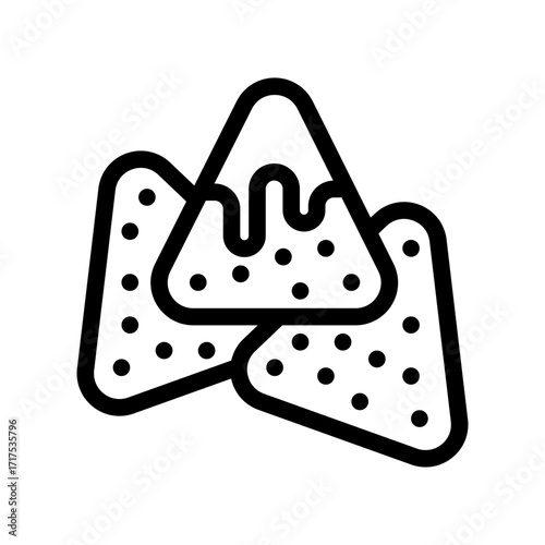 icon nachos with style outline