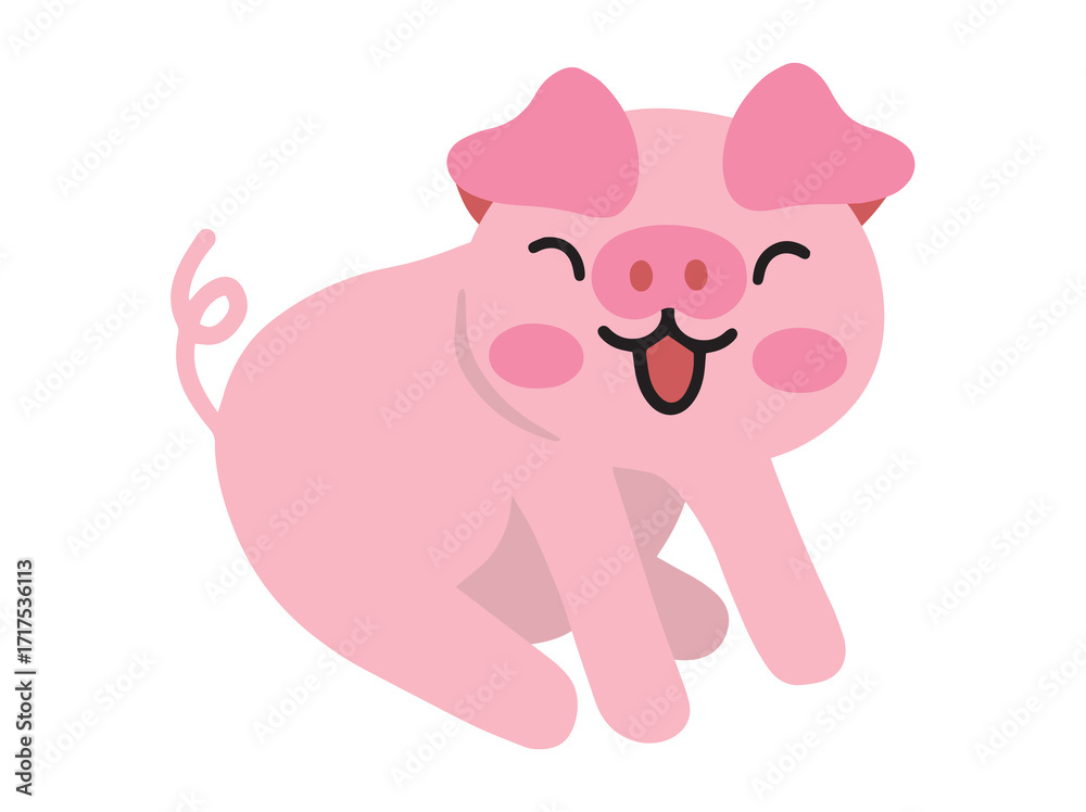 Fototapeta premium Baby Pig Cartoon or Jungle Animal Background
