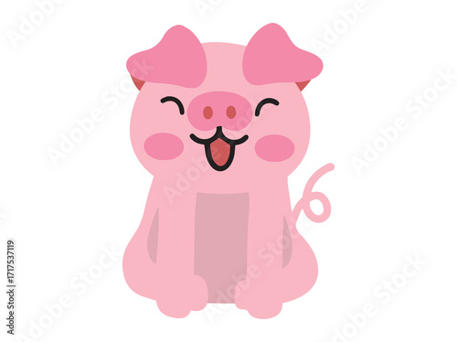 Baby Jungle Animal Background with Cute Pig 
